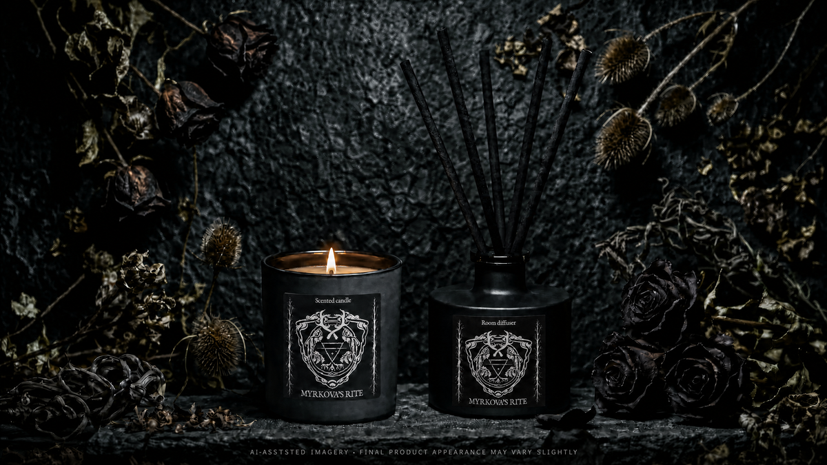 Myrkova’s Rite First Edition candle and diffuser gift set by HEXED